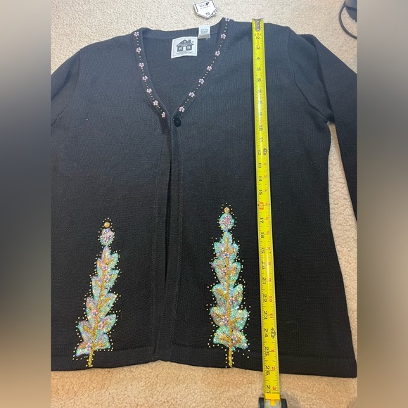 NWT Storybook Knits HSN Timeless Beauty Black Sweater + Tank 2 Piece Set Size L - Picture 6 of 10